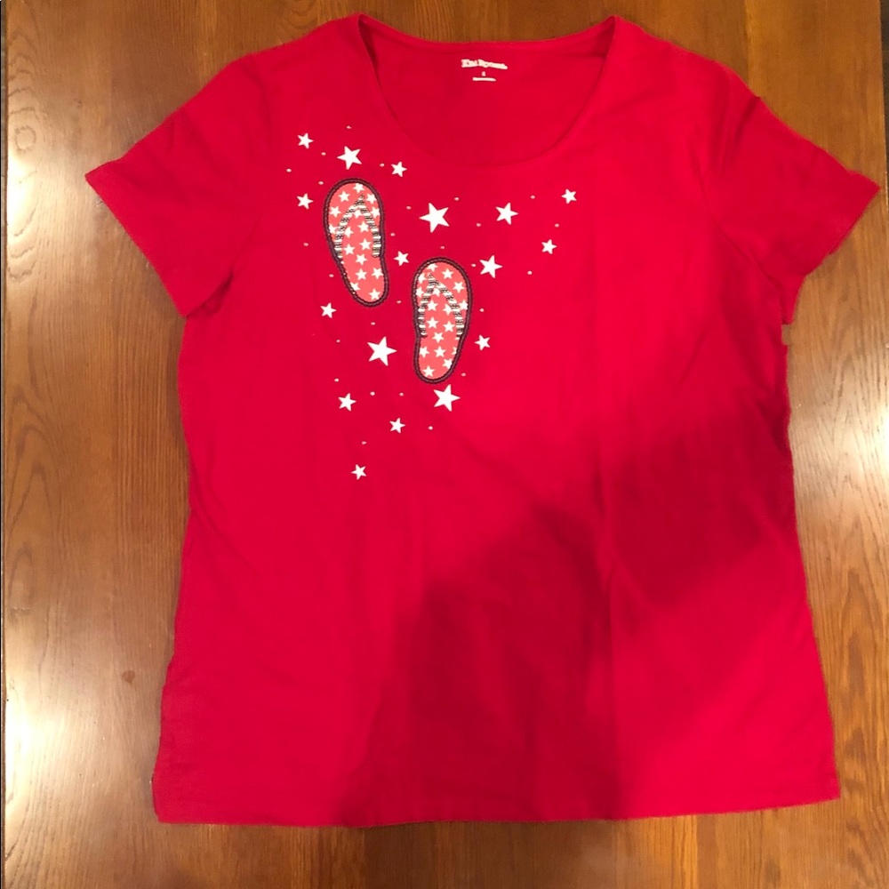 Red Ladies Casual Shirt by Kim Rogers, goes nice with a pair of blue jeans